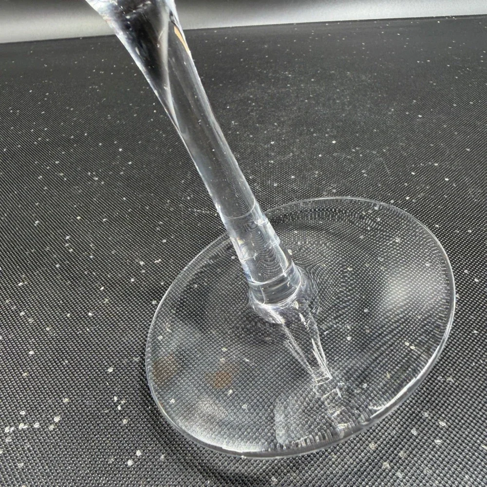 Pier 1 Crackle Glass Martini Glass Clear Barware Single Cup Stemware 7 Inch